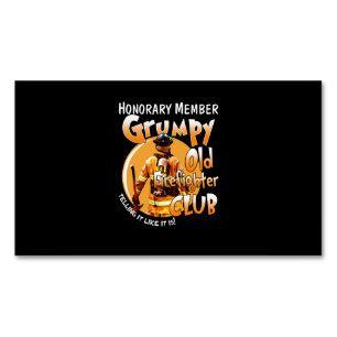 Firefighter   Honorary Member Grumpy Firefighter Magnetic Business Card