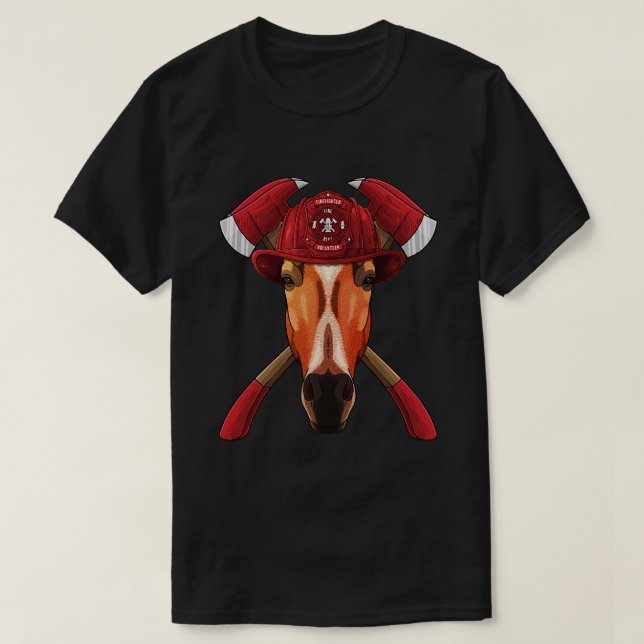 Firefighter Horse Fireman Boys Kids Fire Rescue Fa T-Shirt (Design Front)