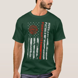 Firefighter Husband Father Fireman for Dad family T-Shirt