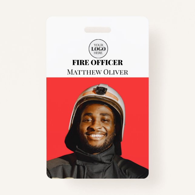 Firefighter ID Photo Simple Logo Badge (Front)