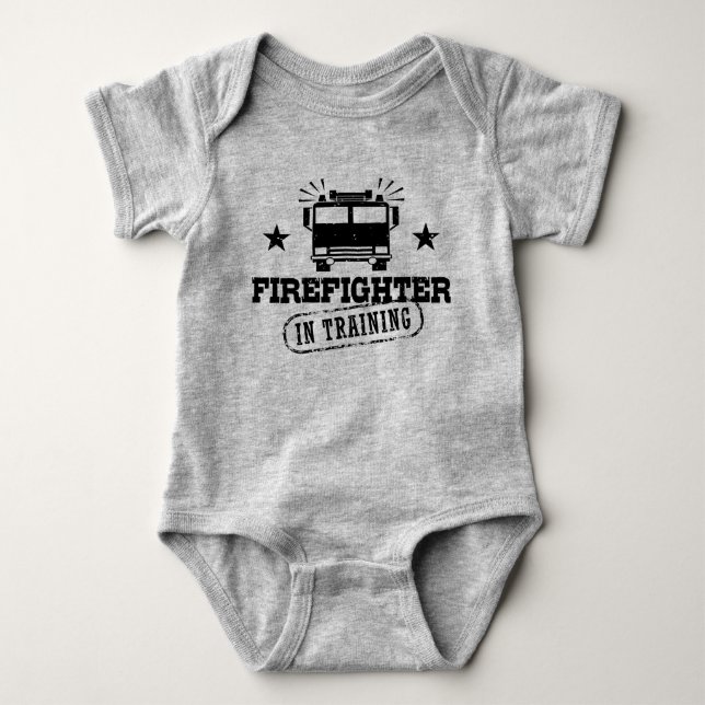 Firefighter In Training Baby Bodysuit (Front)