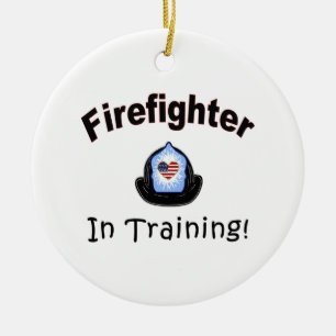 Firefighter In Training Ceramic Ornament