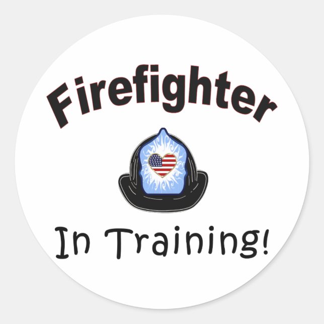 Firefighter In Training Classic Round Sticker (Front)