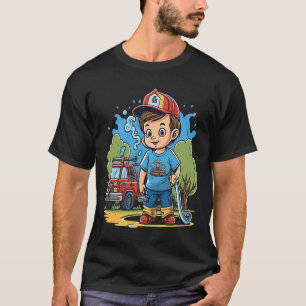 Firefighter Kids Little Fireman Fire Hose Firetruc T-Shirt