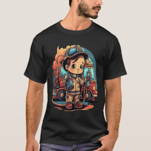Firefighter Kids Little Fireman Fire Hose Firetruc T-Shirt