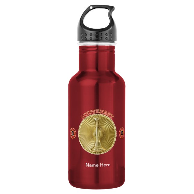 Firefighter Lieutenant’s Gold Bugle Medallion 532 Ml Water Bottle (Front)