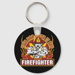 Firefighter Likes it Hot Keychain