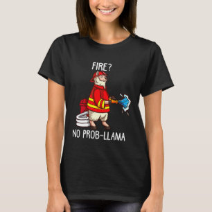 Firefighter Llama Alpaca Kids For Fireman Boys T-Shirt