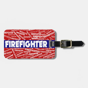 Firefighter Luggage Tag Red 1 (add your info)