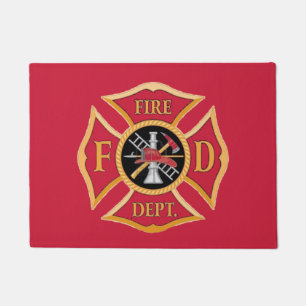 Firefighter Maltese Cross Door Mat