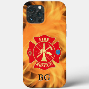 Firefighter Maltese Cross Fire Rescue Fire Flame iPhone 13 Pro Max Case