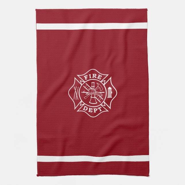 Firefighter Maltese Cross Kitchen Towel 16" x 24" (Vertical)