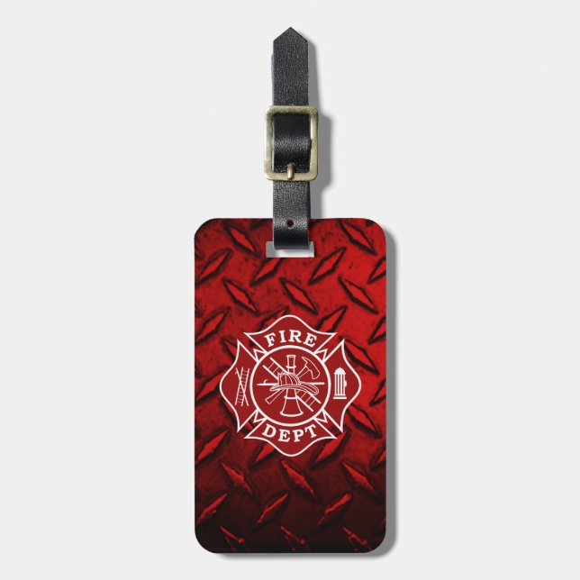 Firefighter Maltese Cross Luggage Tag (Front Vertical)