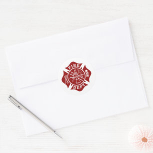 Firefighter Maltese Cross Round Sticker