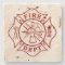 Firefighter Maltese Cross Travertine Coaster