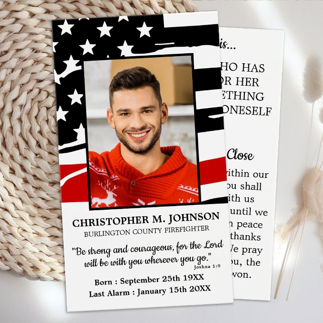 Firefighter Memorial Funeral Prayer Card (Creator Uploaded)