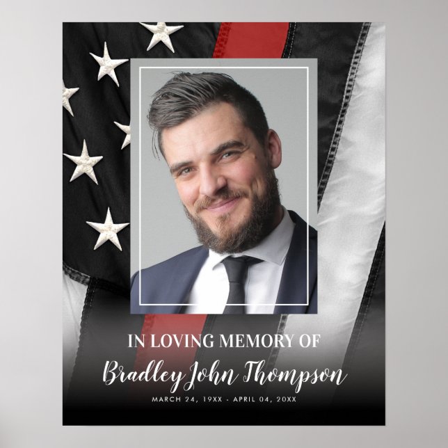 Firefighter Memorial Print | Thin Red Line Poster (Front)
