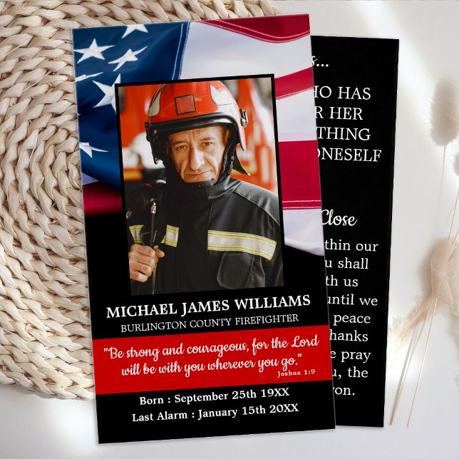 Firefighter Memorial USA Drapeau Funeral Prayer Ca (Créateur téléchargé)