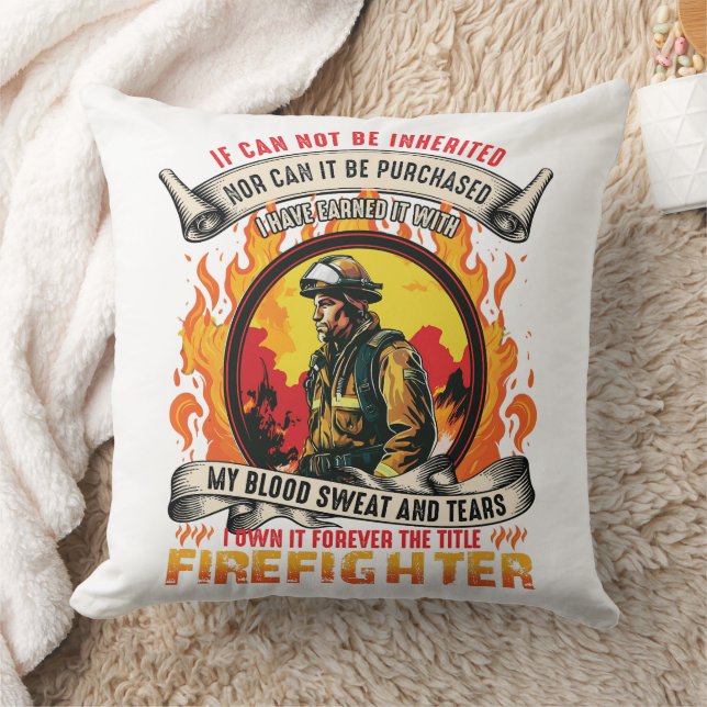 Firefighter Men's  Throw Pillow (Blanket)