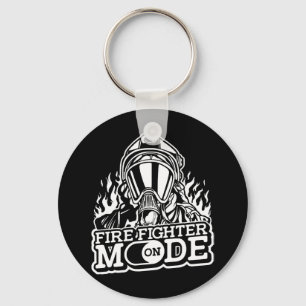 Firefighter Mode On - Fire Department Thin Red Lin Keychain