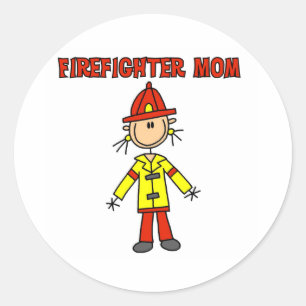 Firefighter Mom Classic Round Sticker