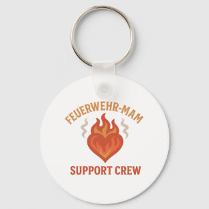 Firefighter Mom Support Crew – Proud Firefamily Keychain
