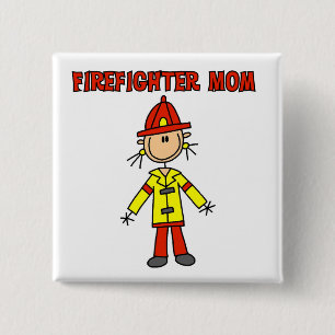 Firefighter Mom Tshirts and Gifts 2 Inch Square Button