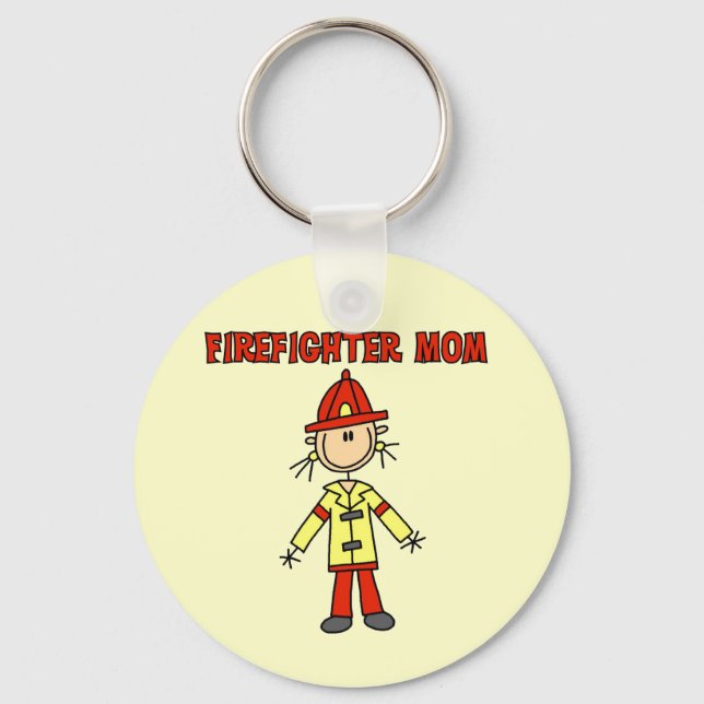 Firefighter Mom Tshirts and Gifts Keychain (Front)