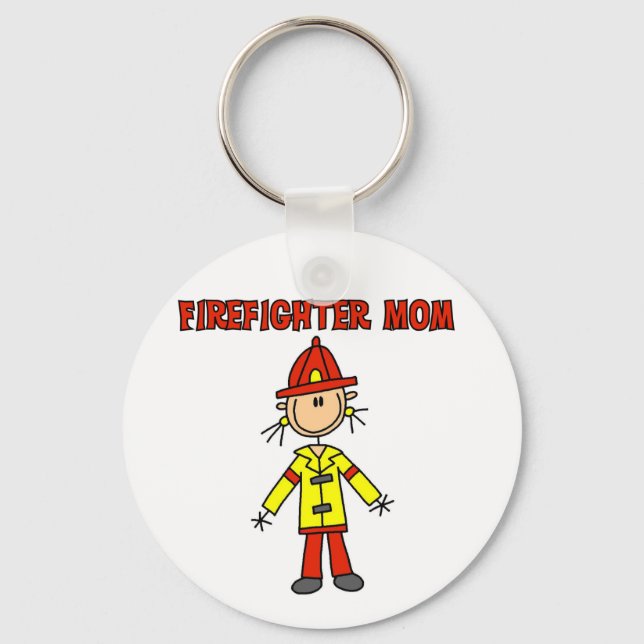 Firefighter Mom Tshirts and Gifts Keychain (Front)