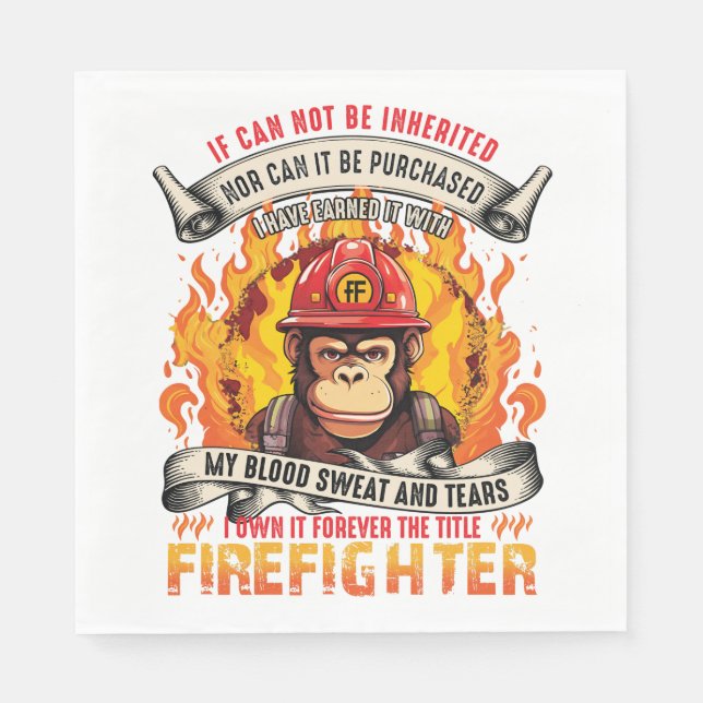 Firefighter Monkey Napkin (Front)