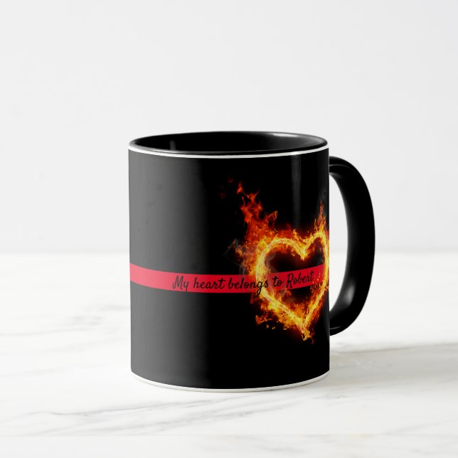 Firefighter My Heart Belongs To Personalize Gift Mug (Front Right)
