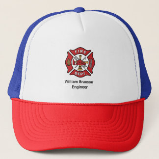 Firefighter, name and Rank  Trucker Hat