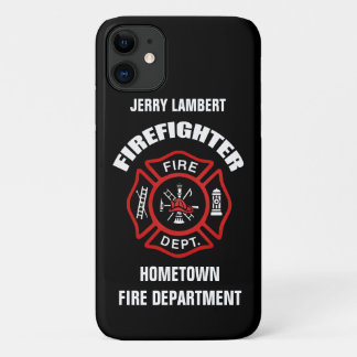 Firefighter Name Template iPhone 11 Case