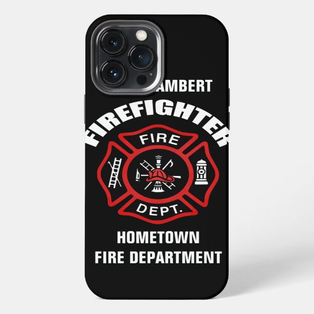 Firefighter Name Template iPhone Case (Back)