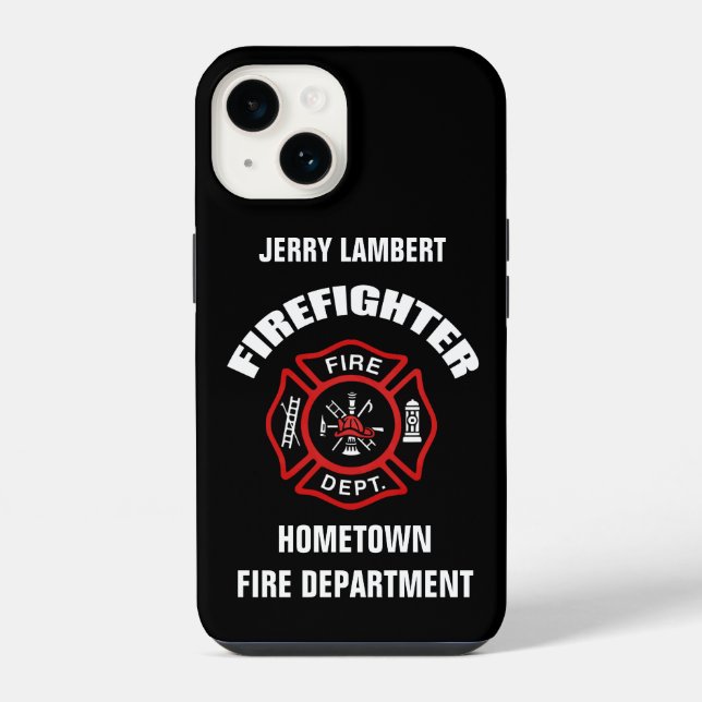 Firefighter Name Template iPhone Case (Back)