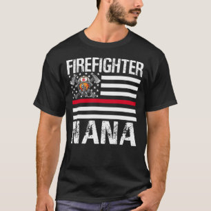 Firefighter NANA Support The Thin Red Line US Flag T-Shirt