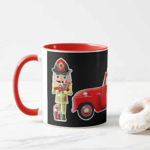 Firefighter Nutcrackers with Little Red Trucks Mug