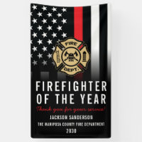 Firefighter of the Year Employee Logo Red Line