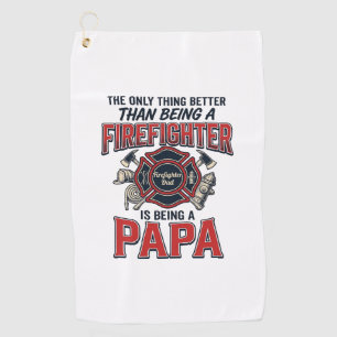 Firefighter Papa Vintage Engraving Shirt Design_1 Golf Towel