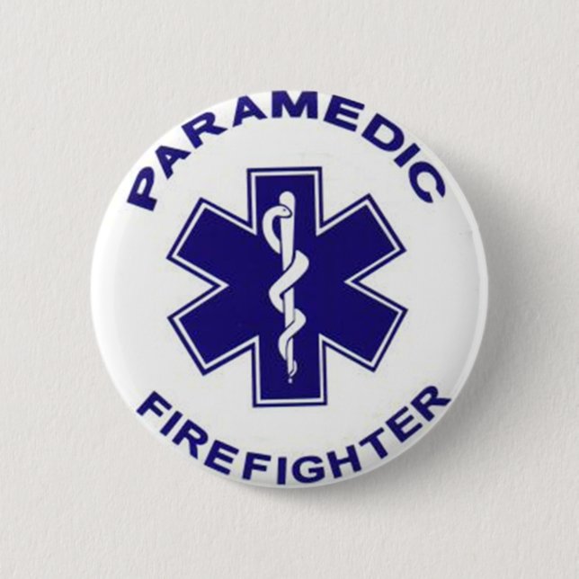 Firefighter Paramedic 2 Inch Round Button (Front)