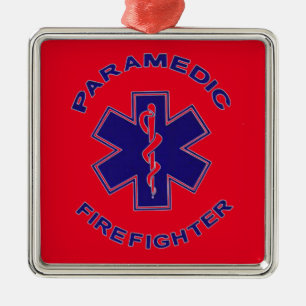 Firefighter Paramedic Metal Ornament