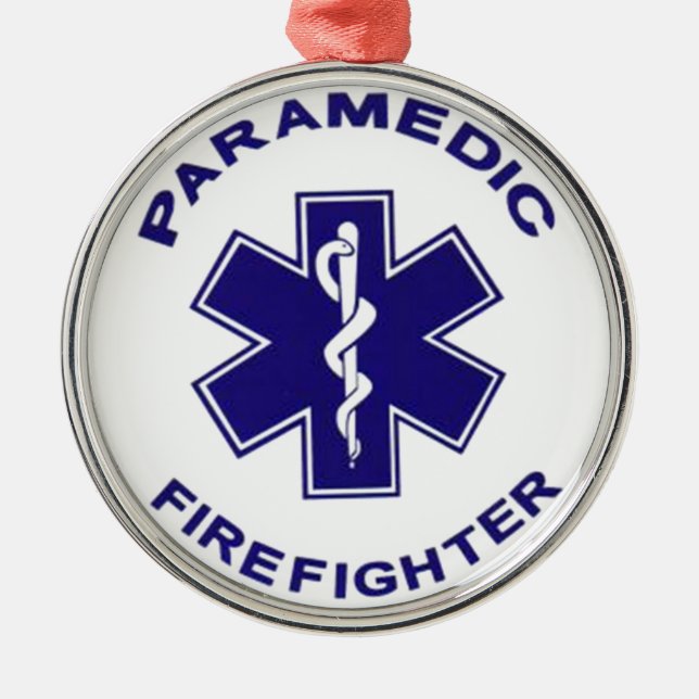 Firefighter Paramedic Metal Ornament (Front)