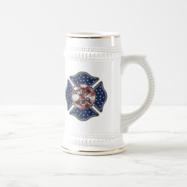 Firefighter Patriotic Beer Stein (Right)