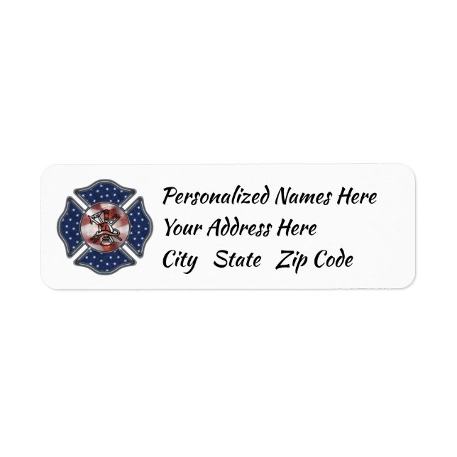 Firefighter Patriotic Maltese Label (Front)