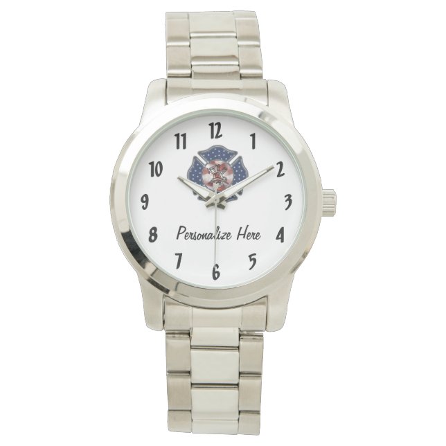Firefighter Personalized Wrist Watch (Front)