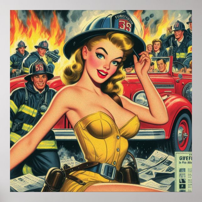 Firefighter Pin-up Poster (Front)