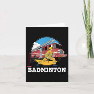 Firefighter Playing Badminton Fireman Firefight Sp Card