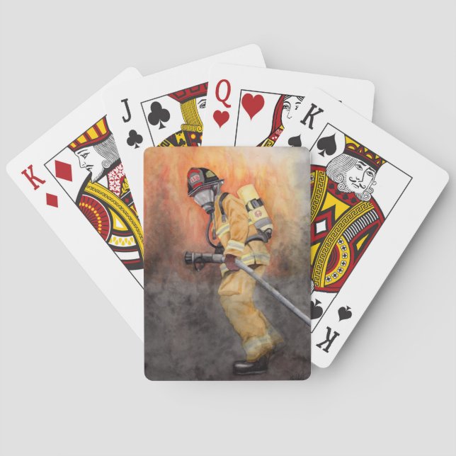 Firefighter Playing Cards Poker Gift for Dad (Back)