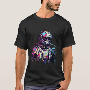 Firefighter Portrait Brave Fireman Abstract T-Shirt