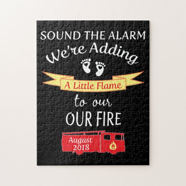 Firefighter Pregnancy Announcement  August 2 Jigsaw Puzzle (Vertical)